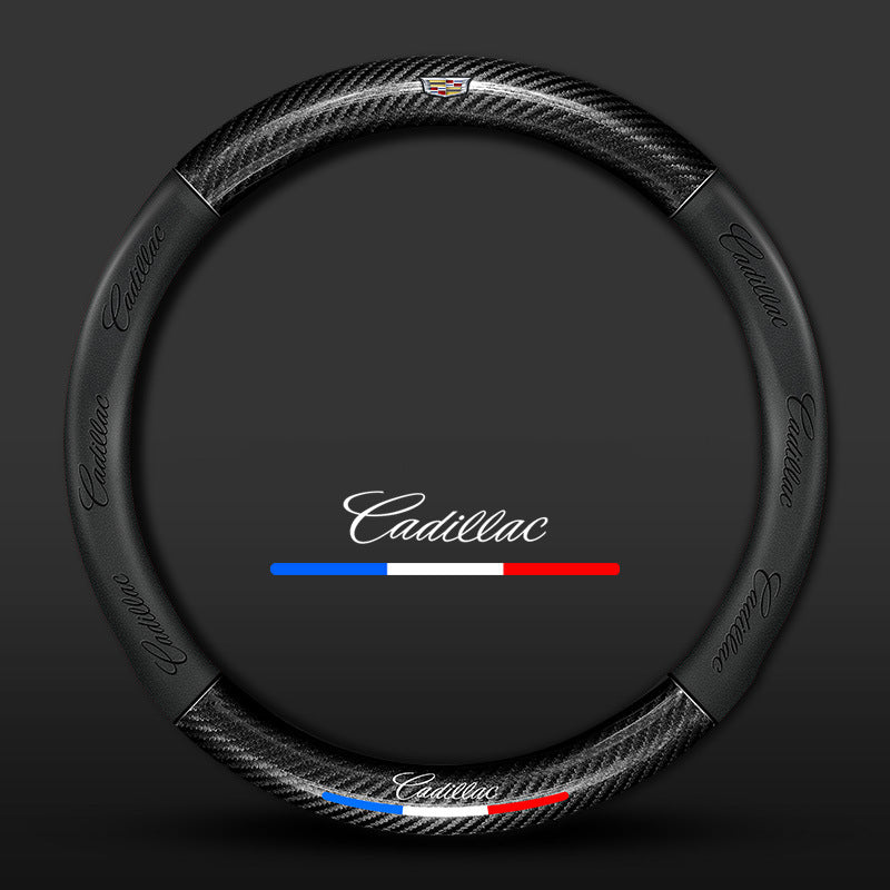 Carbon Fiber Pattern 3D Embossed Leather Steering Wheel Cover