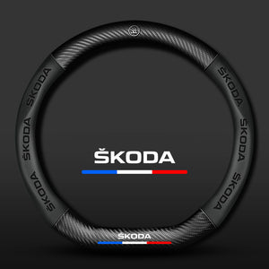 Carbon Fiber Pattern 3D Embossed Leather Steering Wheel Cover