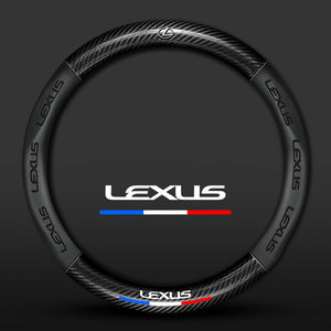 Carbon Fiber Pattern 3D Embossed Leather Steering Wheel Cover