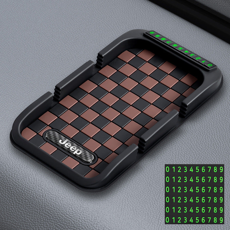 Car Phone Holder Parking Number Plate Anti-Slip Pad Three In One