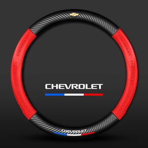 Carbon Fiber Pattern 3D Embossed Leather Steering Wheel Cover