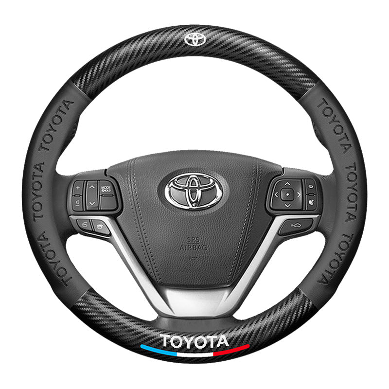 Carbon Fiber Pattern 3D Embossed Leather Steering Wheel Cover