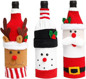 Christmas decorations old man wine bottle set