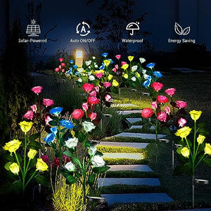 Solar Lights 6 Champagne Rose Lights