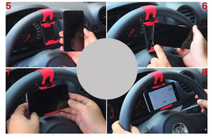 Steering Wheel Phone Holder Telescopic Clamp