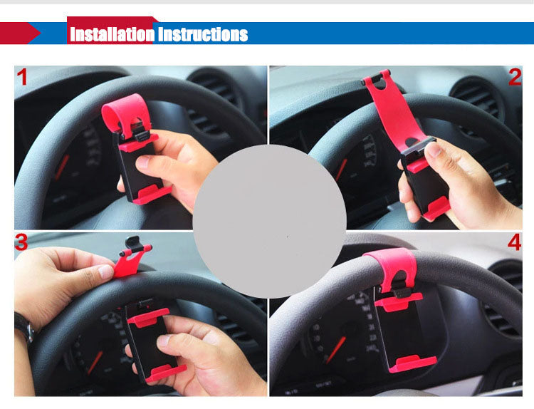 Steering Wheel Phone Holder Telescopic Clamp