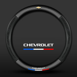 Carbon Fiber Pattern 3D Embossed Leather Steering Wheel Cover