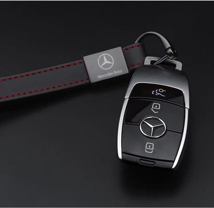 Top leather car keychain