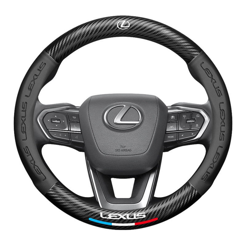 Carbon Fiber Pattern 3D Embossed Leather Steering Wheel Cover