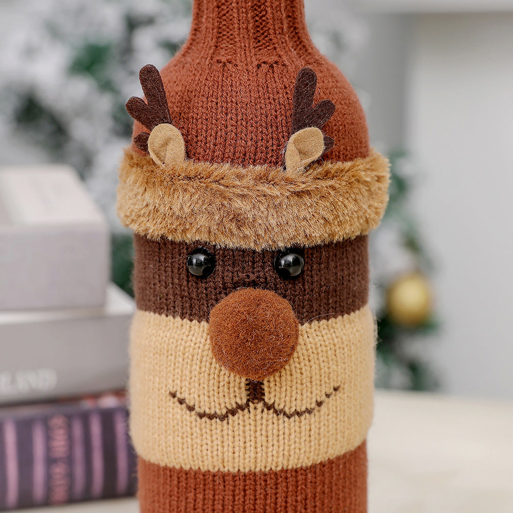 Christmas decorations old man wine bottle set