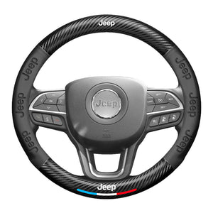 Carbon Fiber Pattern 3D Embossed Leather Steering Wheel Cover