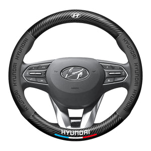 Carbon Fiber Pattern 3D Embossed Leather Steering Wheel Cover