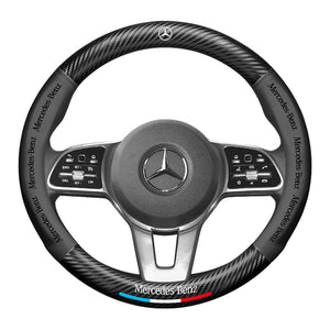 Carbon Fiber Pattern 3D Embossed Leather Steering Wheel Cover