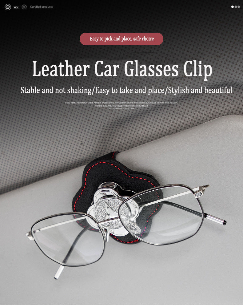 Personalized Diamond-encrusted Car Glasses Clip