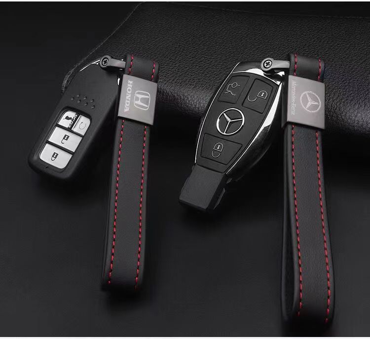 Top leather car keychain