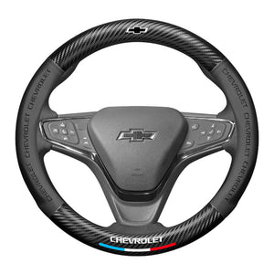 Carbon Fiber Pattern 3D Embossed Leather Steering Wheel Cover