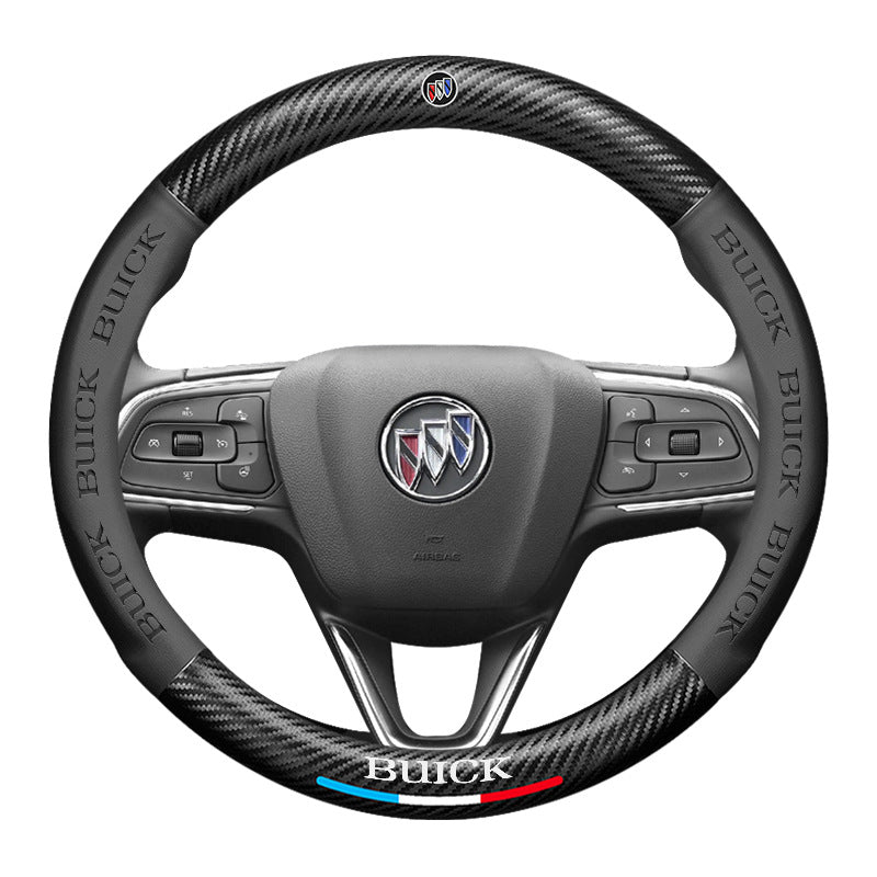 Carbon Fiber Pattern 3D Embossed Leather Steering Wheel Cover