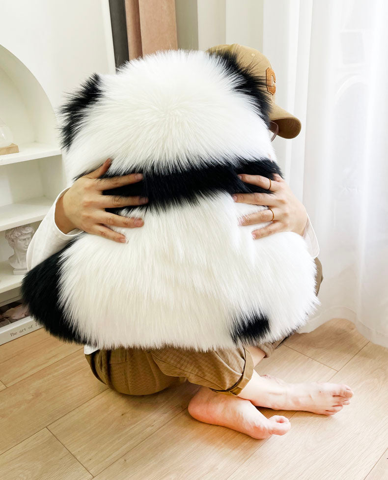 Soft Wool Panda Back Pillow