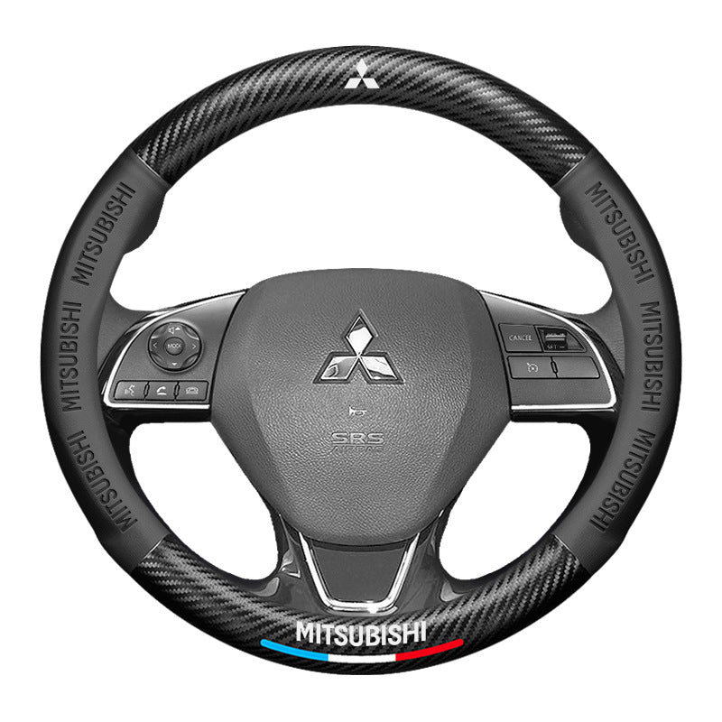 Carbon Fiber Pattern 3D Embossed Leather Steering Wheel Cover