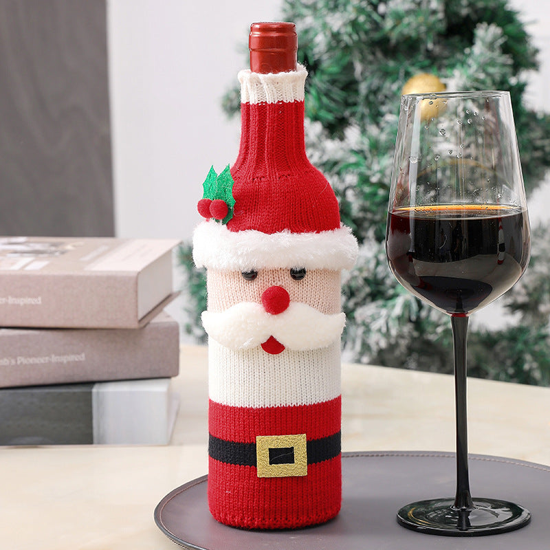 Christmas decorations old man wine bottle set