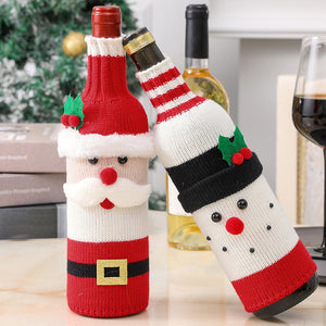 Christmas decorations old man wine bottle set