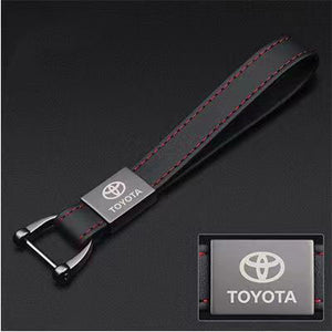 Top leather car keychain