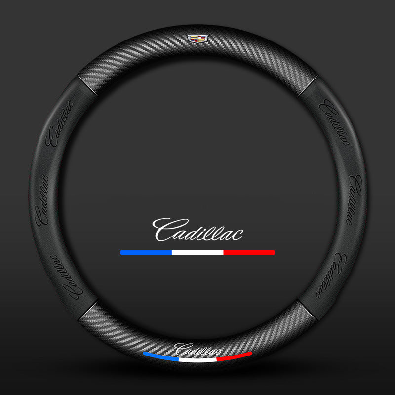 Carbon Fiber Pattern 3D Embossed Leather Steering Wheel Cover