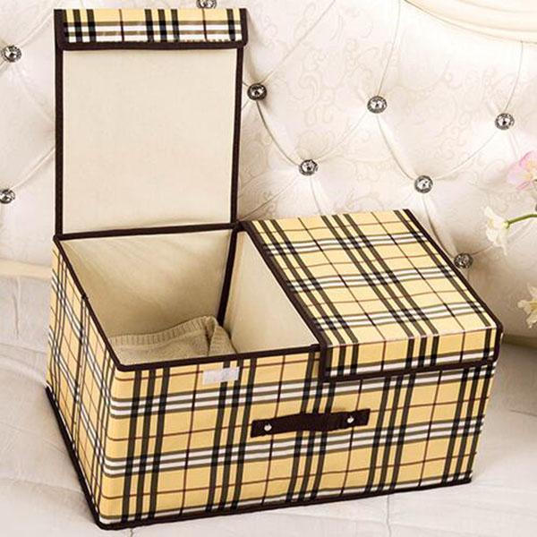 Cloth Art Folding Storage Box With Cover