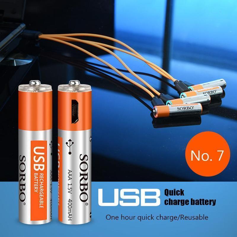 Rechargeable Batteries USB Port Lithium(4 PCS)