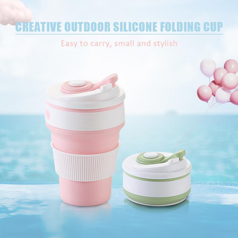 Creative outdoor silicone folding cup