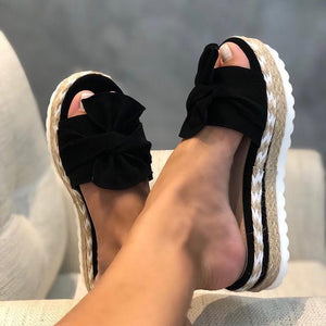 Bow-Knot slippers with thick soles platform sandals