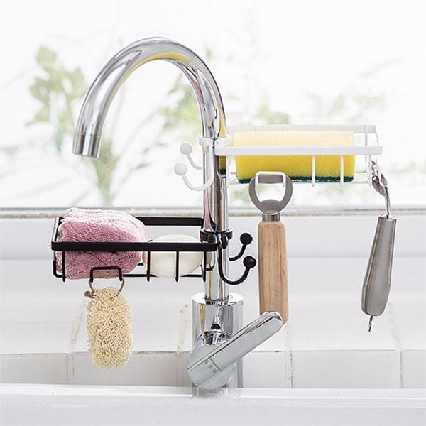 Multifunctional Faucet Drainage Shelf Dishwashing Sponge Storage Holder Bathroom Caddy Organizer