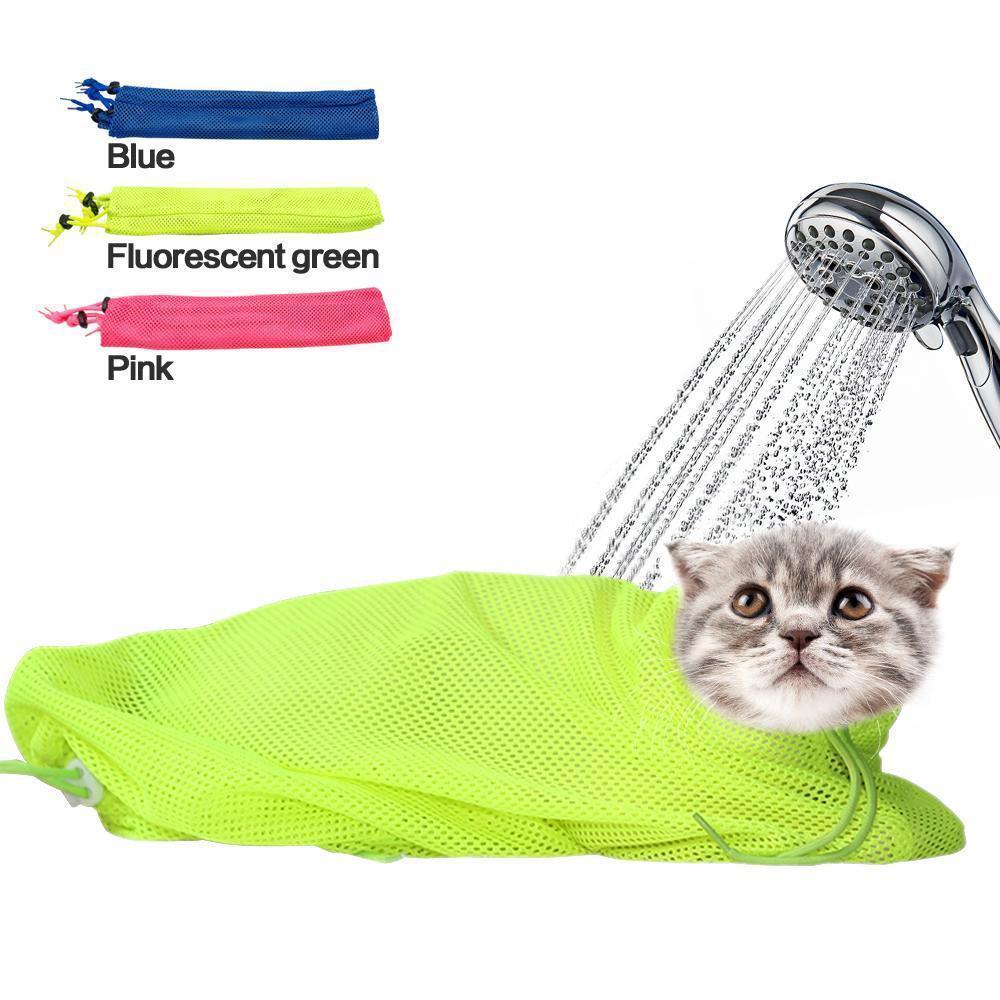 Adjustable Mesh Polyester Cat shower bag