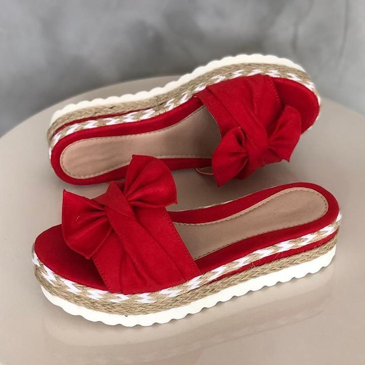 Bow-Knot slippers with thick soles platform sandals