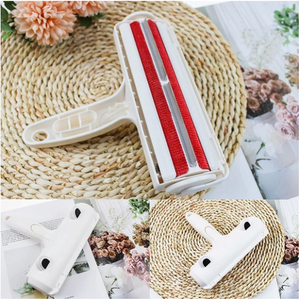 Road roller pet hair removal brush