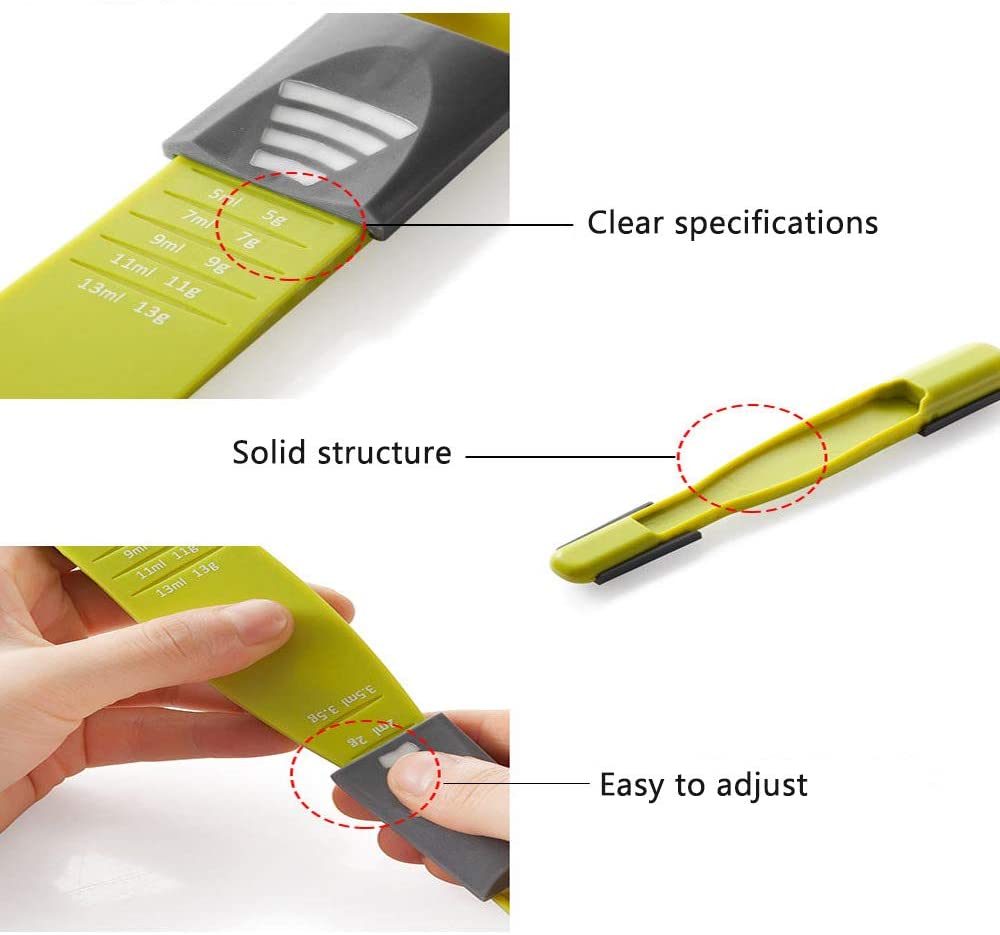 Double-scale adjustable measuring spoons