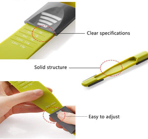 Double-scale adjustable measuring spoons