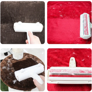 Road roller pet hair removal brush