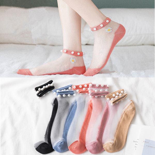 Pearl Lace Transparent Socks