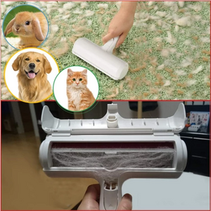 Road roller pet hair removal brush