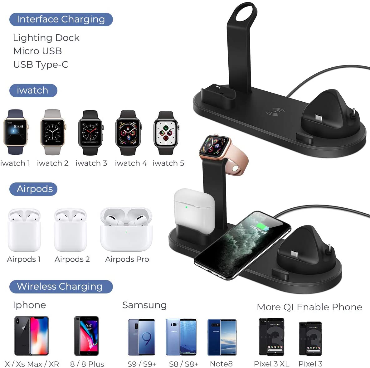 4 in 1 Wireless Charging Station