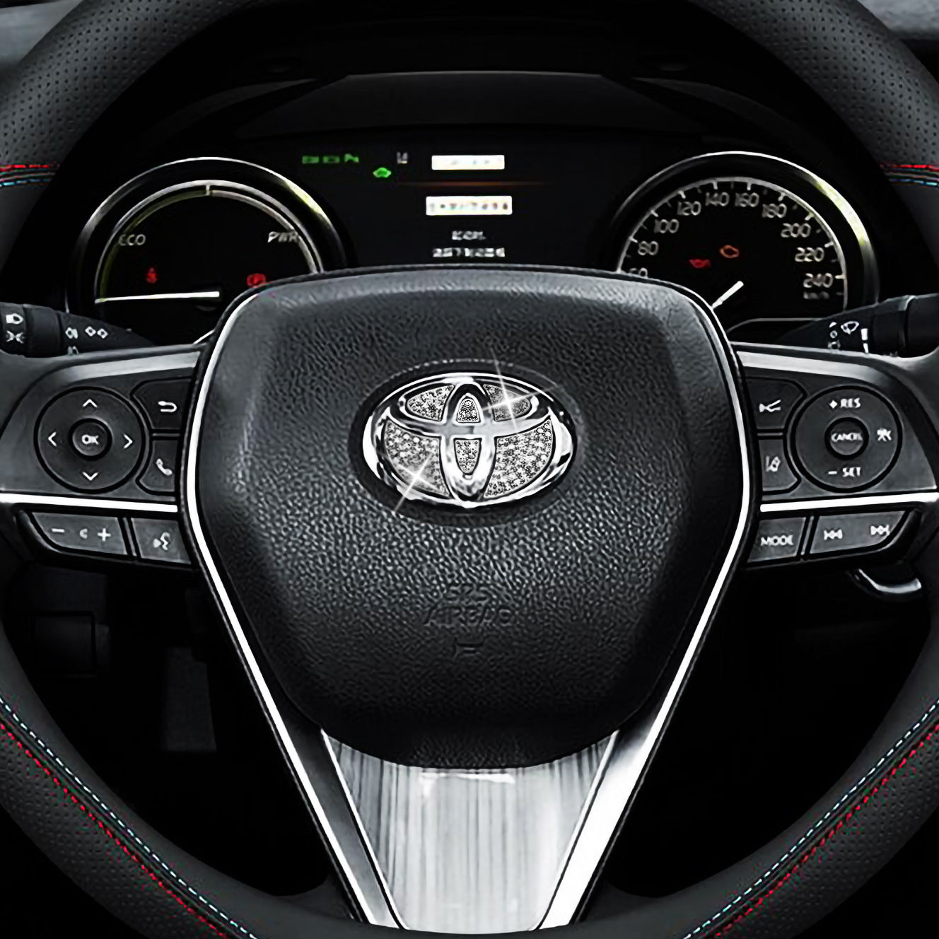 Steering Wheel Car Logo Diamond Decoration Sticker