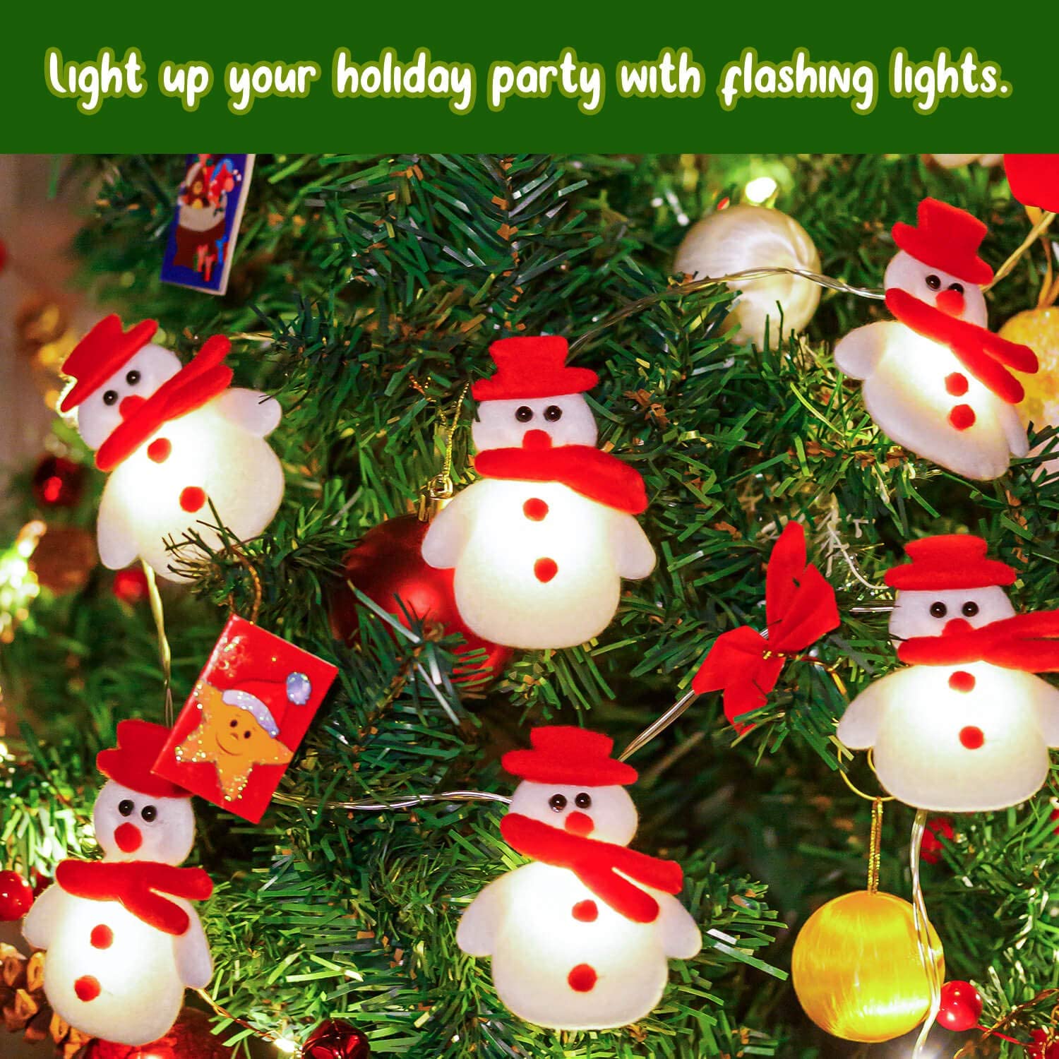 ML LOOK Christmas Snowman String Lights