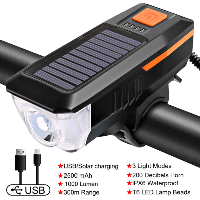 Solar Bicycle LED Horn Light