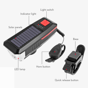 Solar Bicycle LED Horn Light