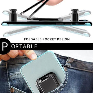 Portable metal mobile phone holder 360° square rotation