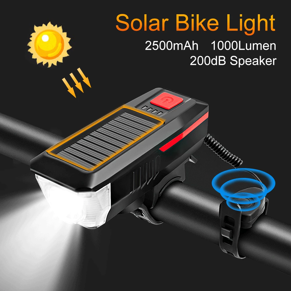 Solar Bicycle LED Horn Light