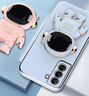 6D Plating Astronaut Hidden Stand Case Cover for Samsung